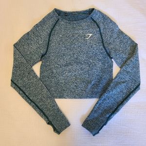 GymShark Long sleeve blue active top size small